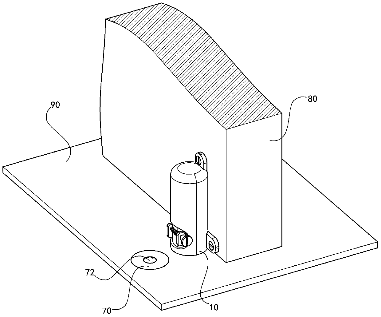 Swing door adjustable positioner and mounting method thereof