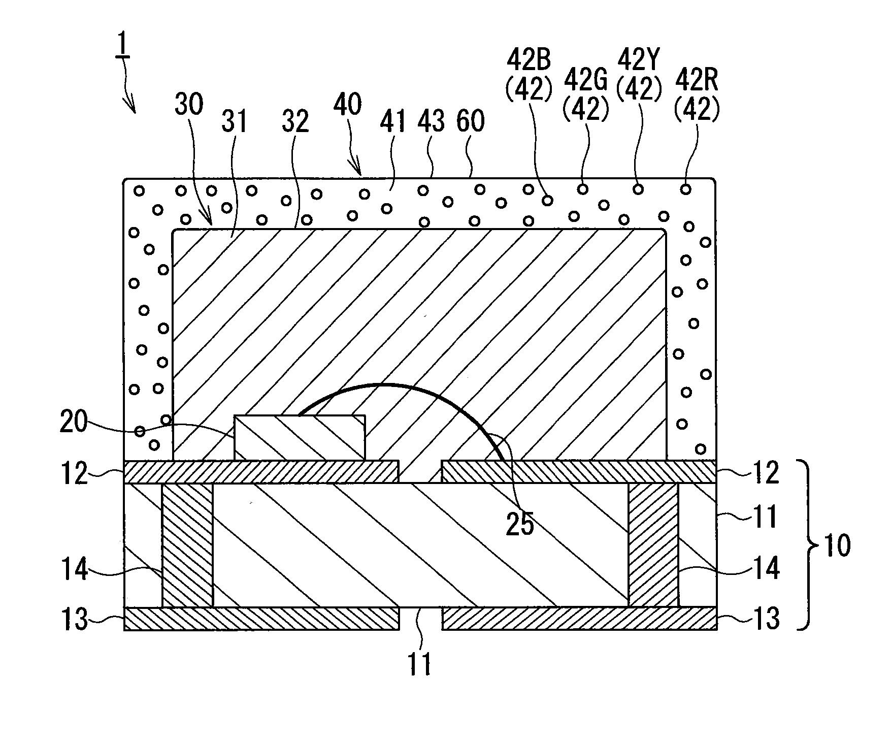 White LED lamp, backlight, light emitting device, display device and illumination device