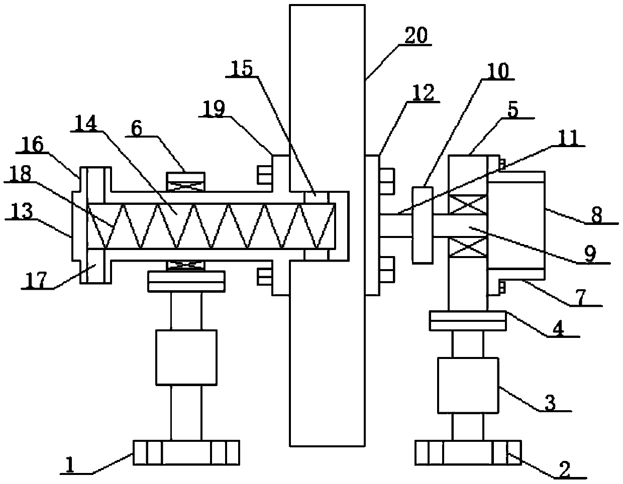 Rotating wheel type material recycling device