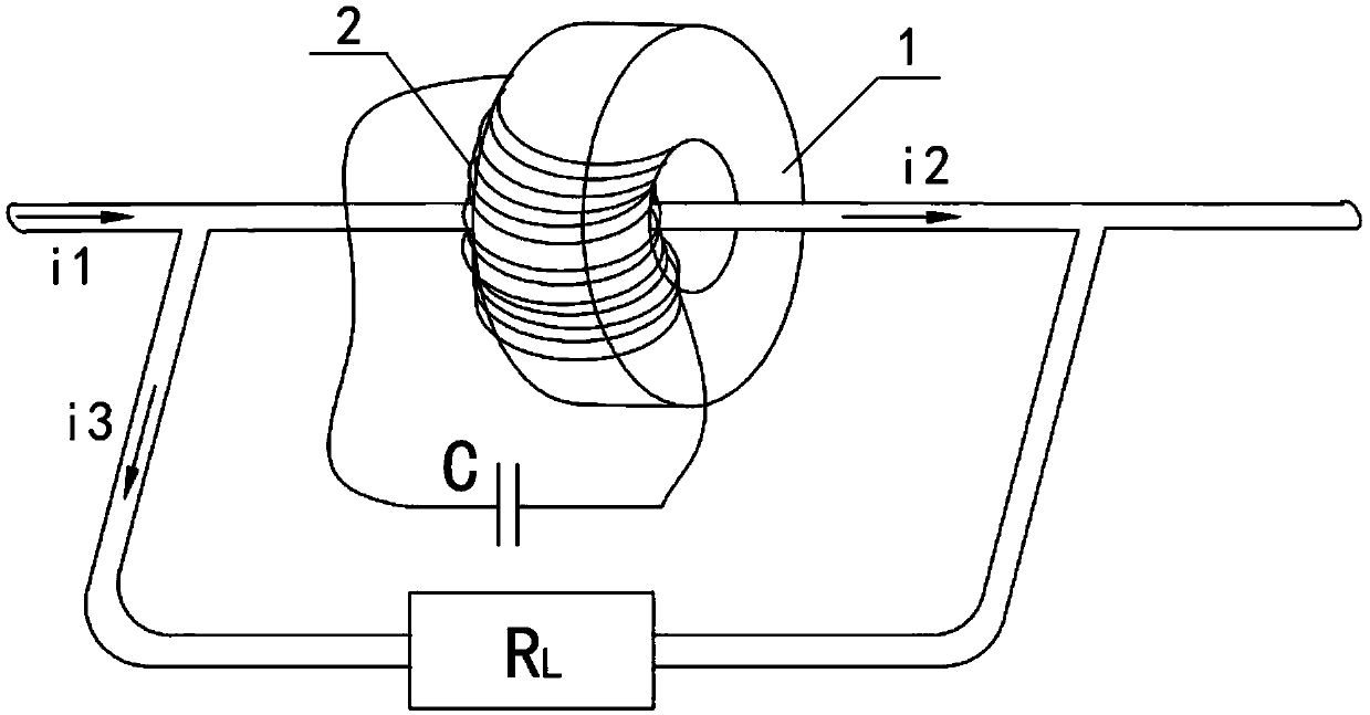 High voltage transmission line power taking method and device based on capacitive reactance matching shunt control