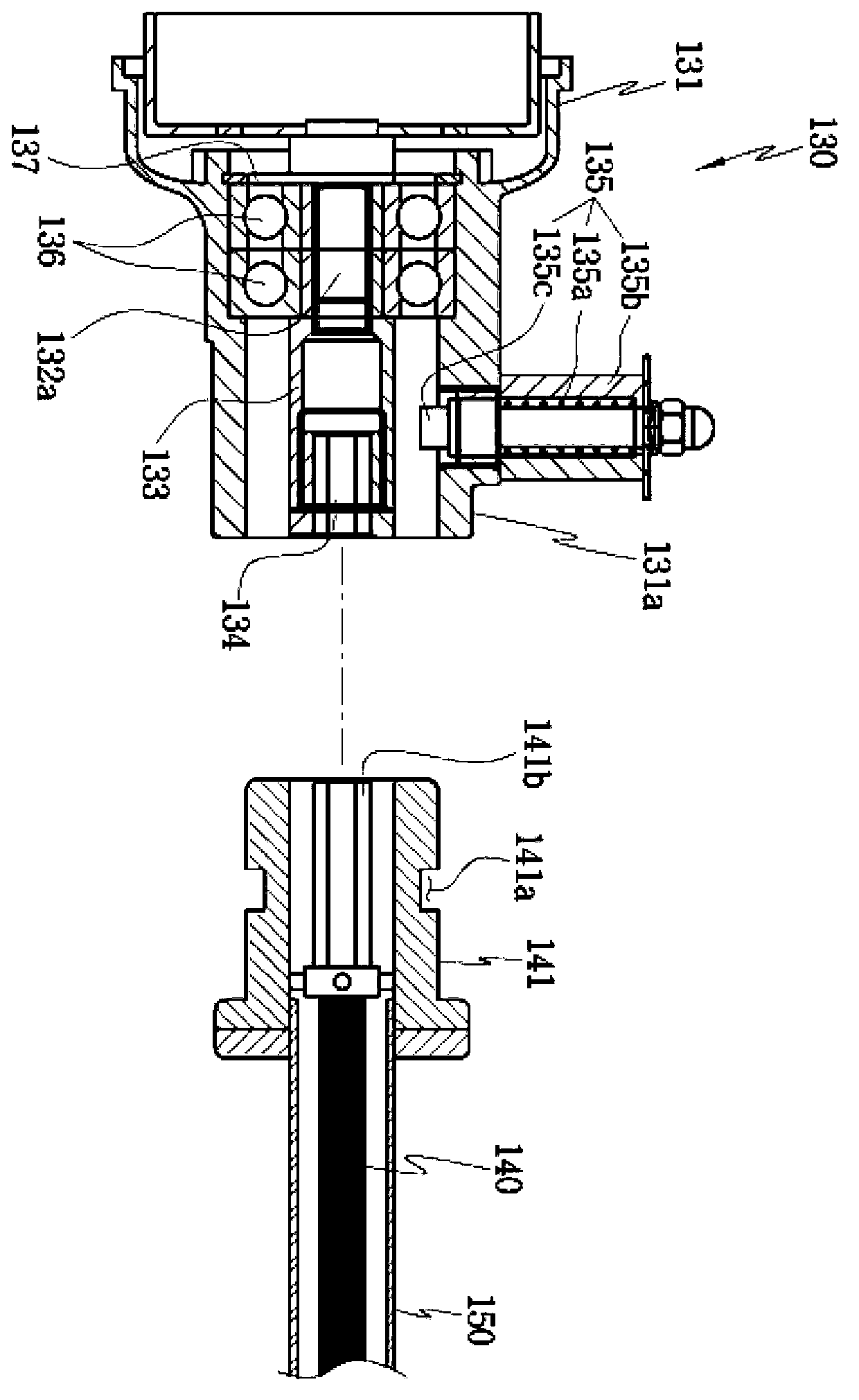 Clutch device and concrete pouring vibrator with same