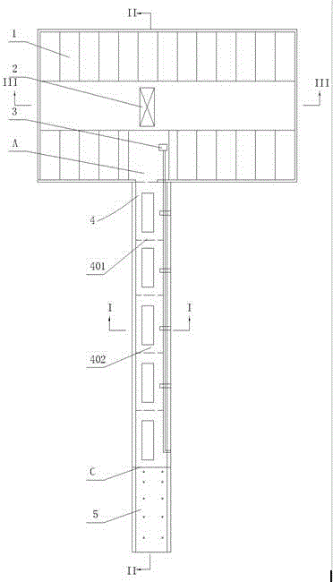 Low-energy consumption concrete component curing kiln arranged on the upper and lower floors of the access passage