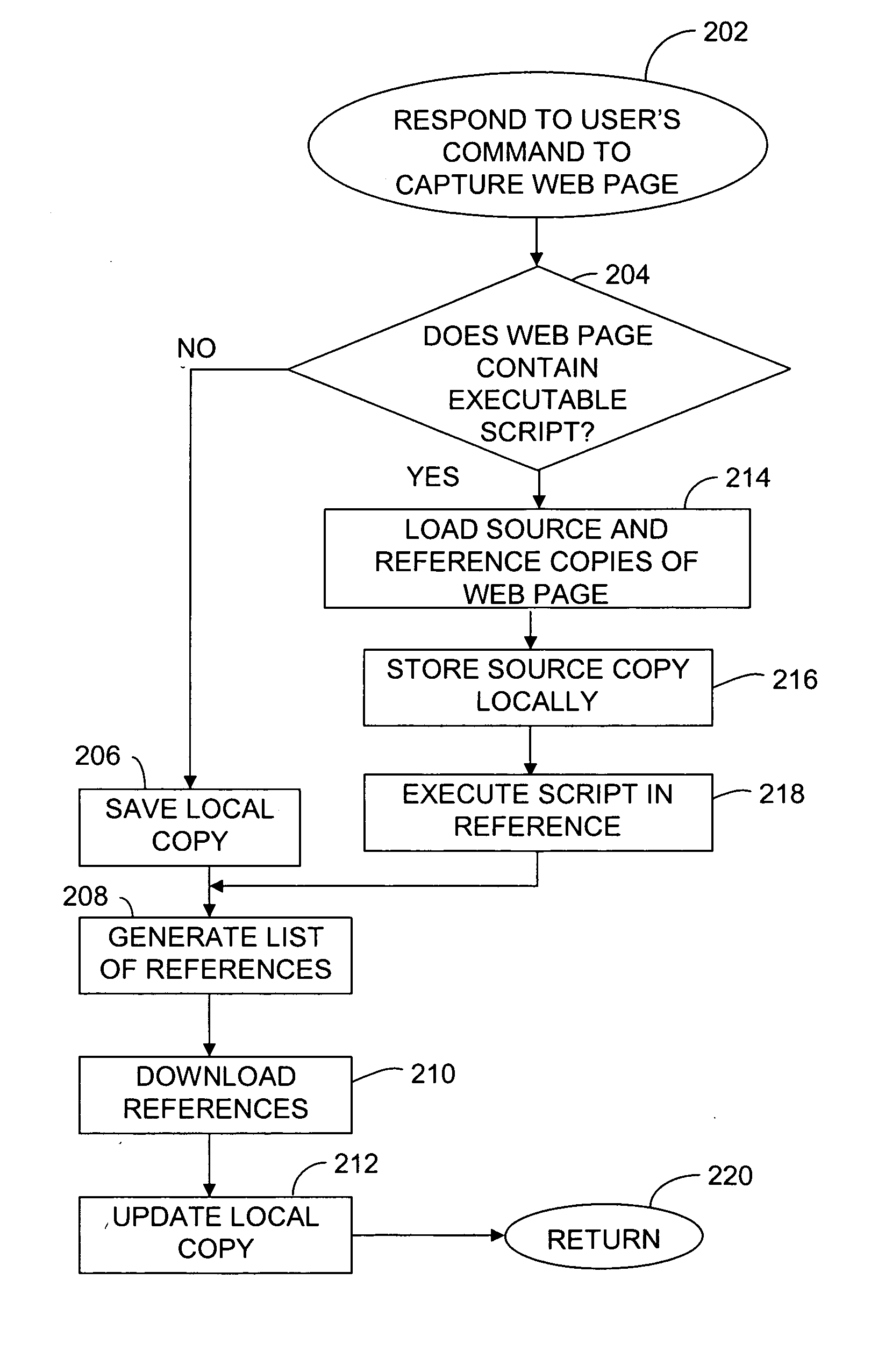 Local storage of script-containing content