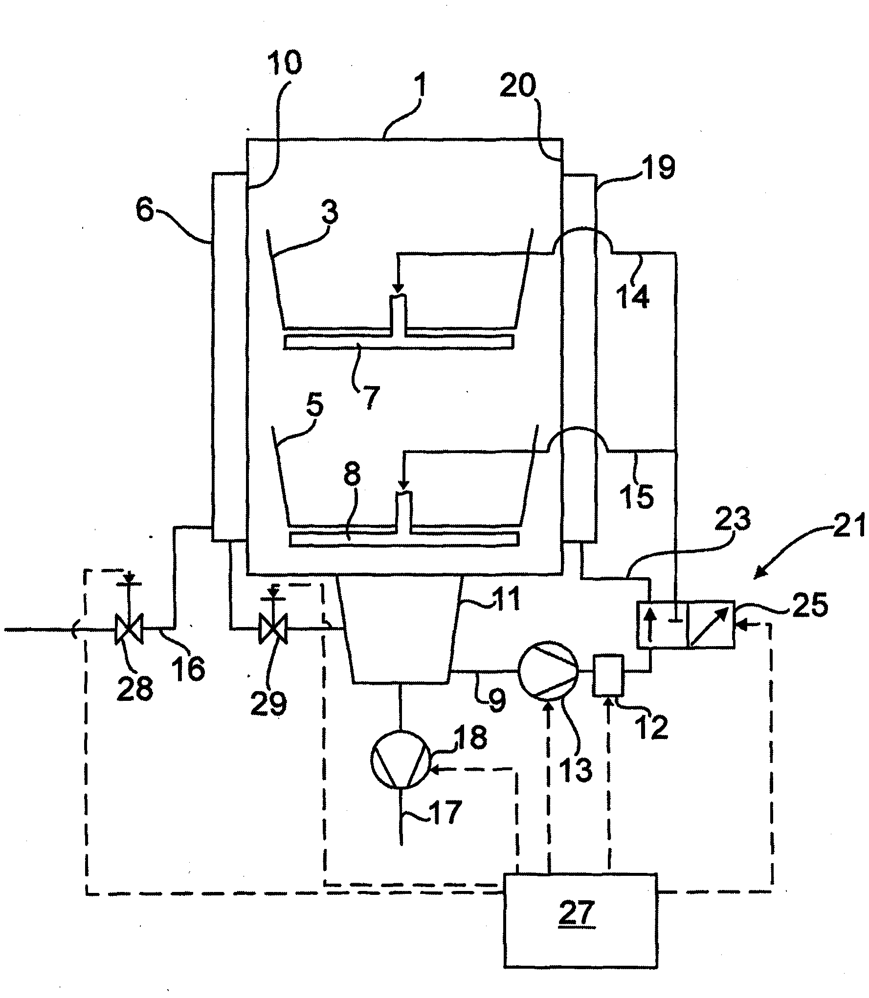 Washing method for a dishwashing machine