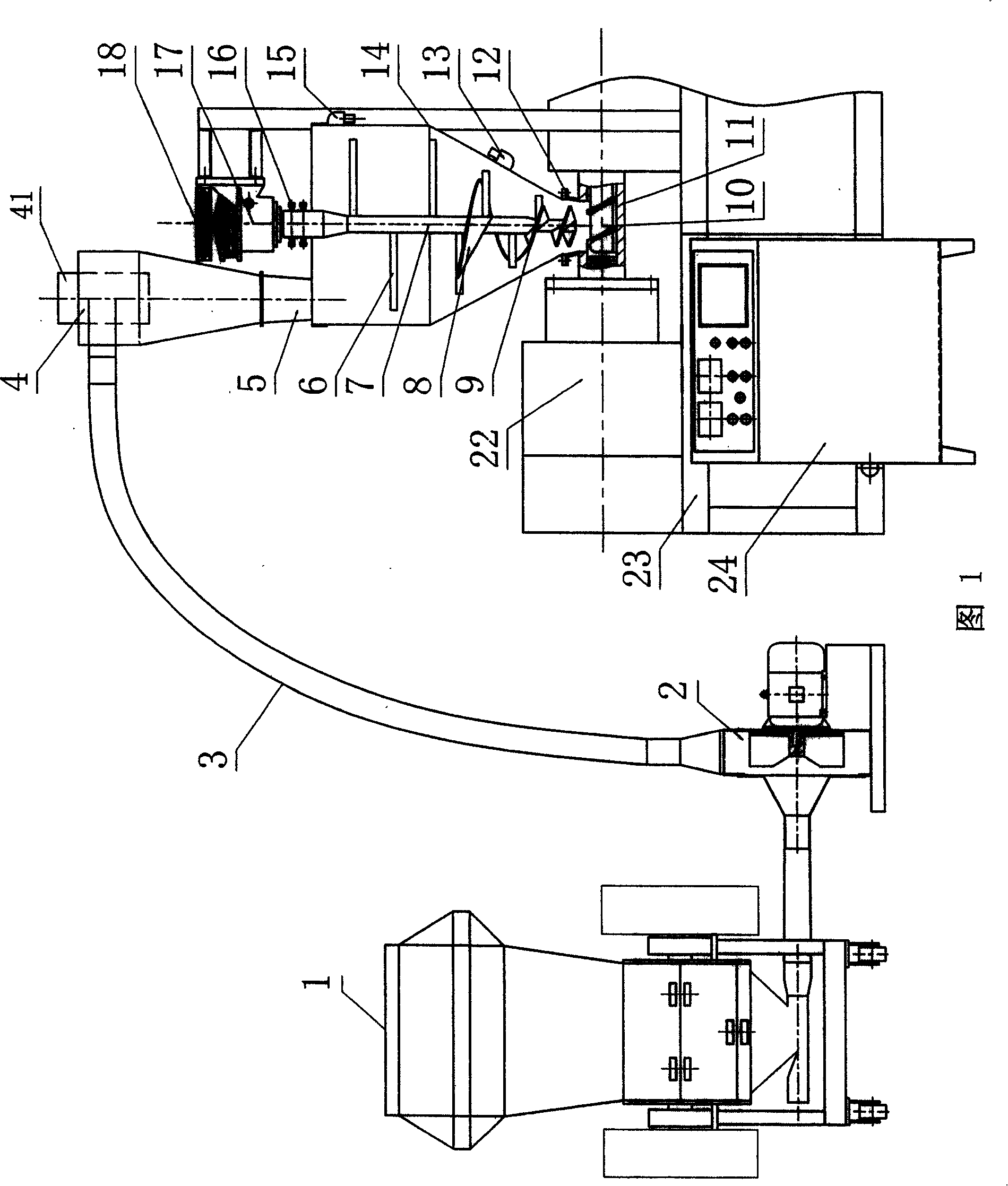 Material feeding system for granulator