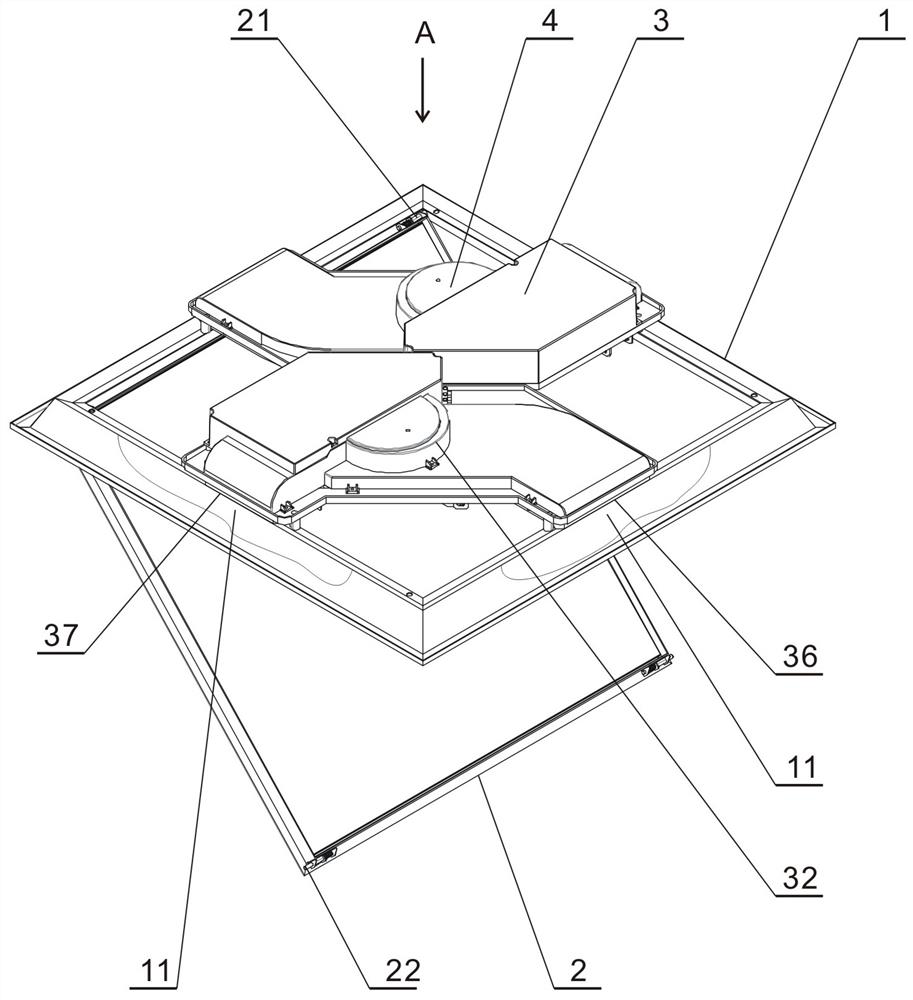 Air purification device with integrated led panel light