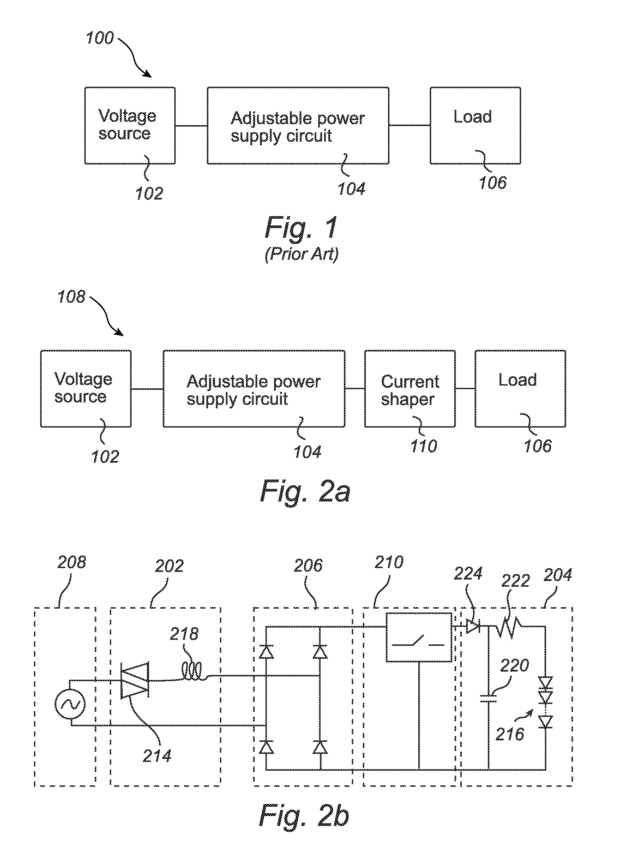 Power interface with leds for a triac dimmer