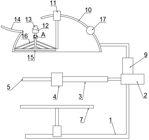 Spraying device for automobile aluminum alloy hub