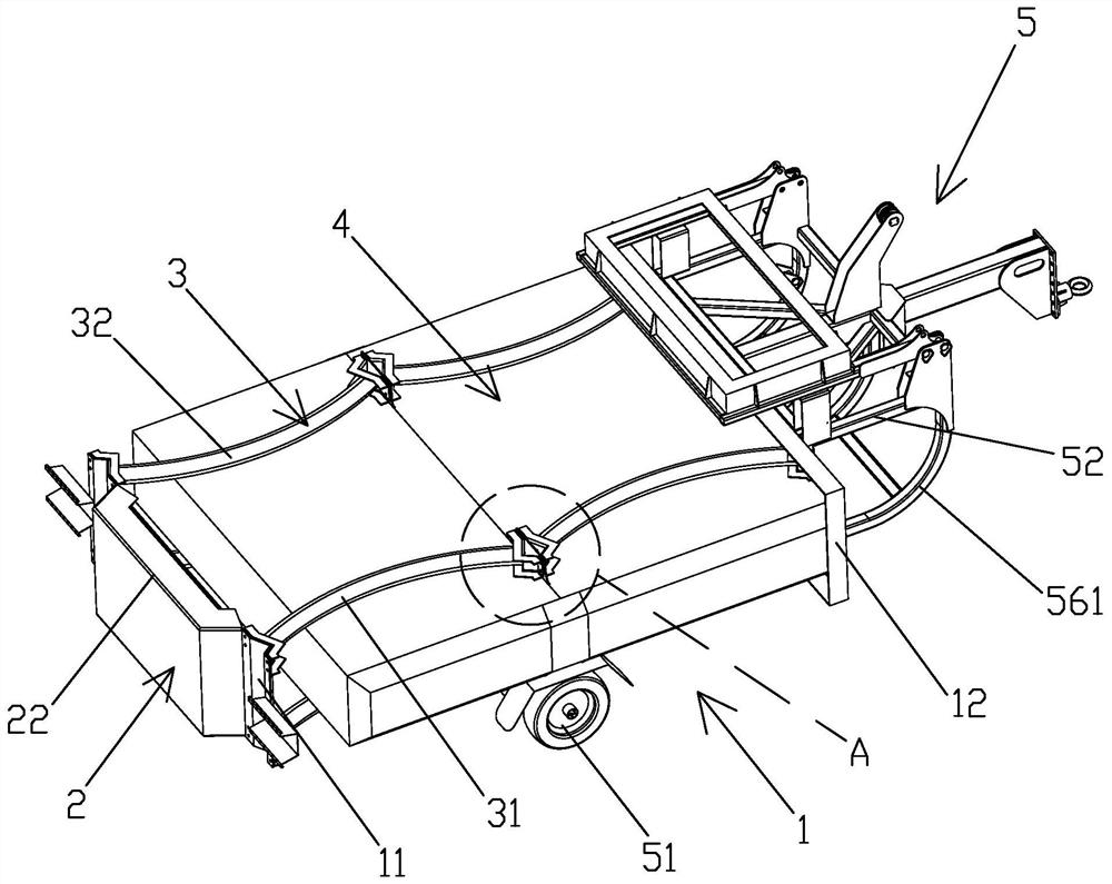 Trailer anti-collision device applied to road construction work vehicle and road construction work vehicle