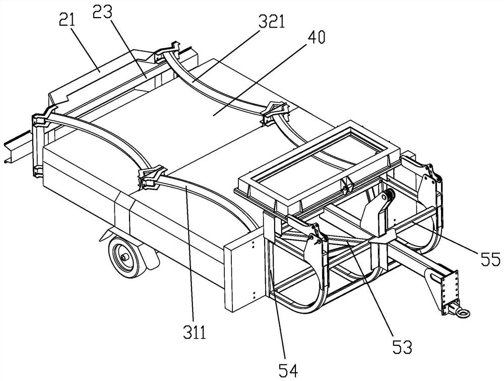 Trailer anti-collision device applied to road construction work vehicle and road construction work vehicle