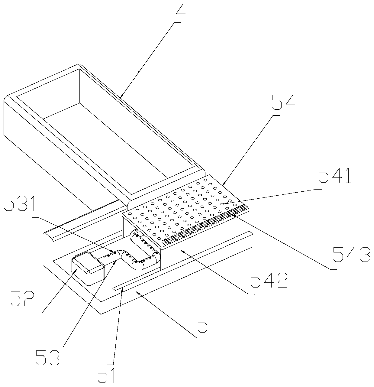 Washing and drying device for stocking production