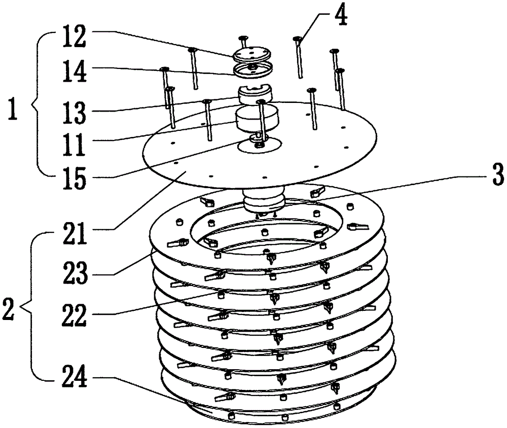 Air-suction type blade-hidden ceiling fan lamp