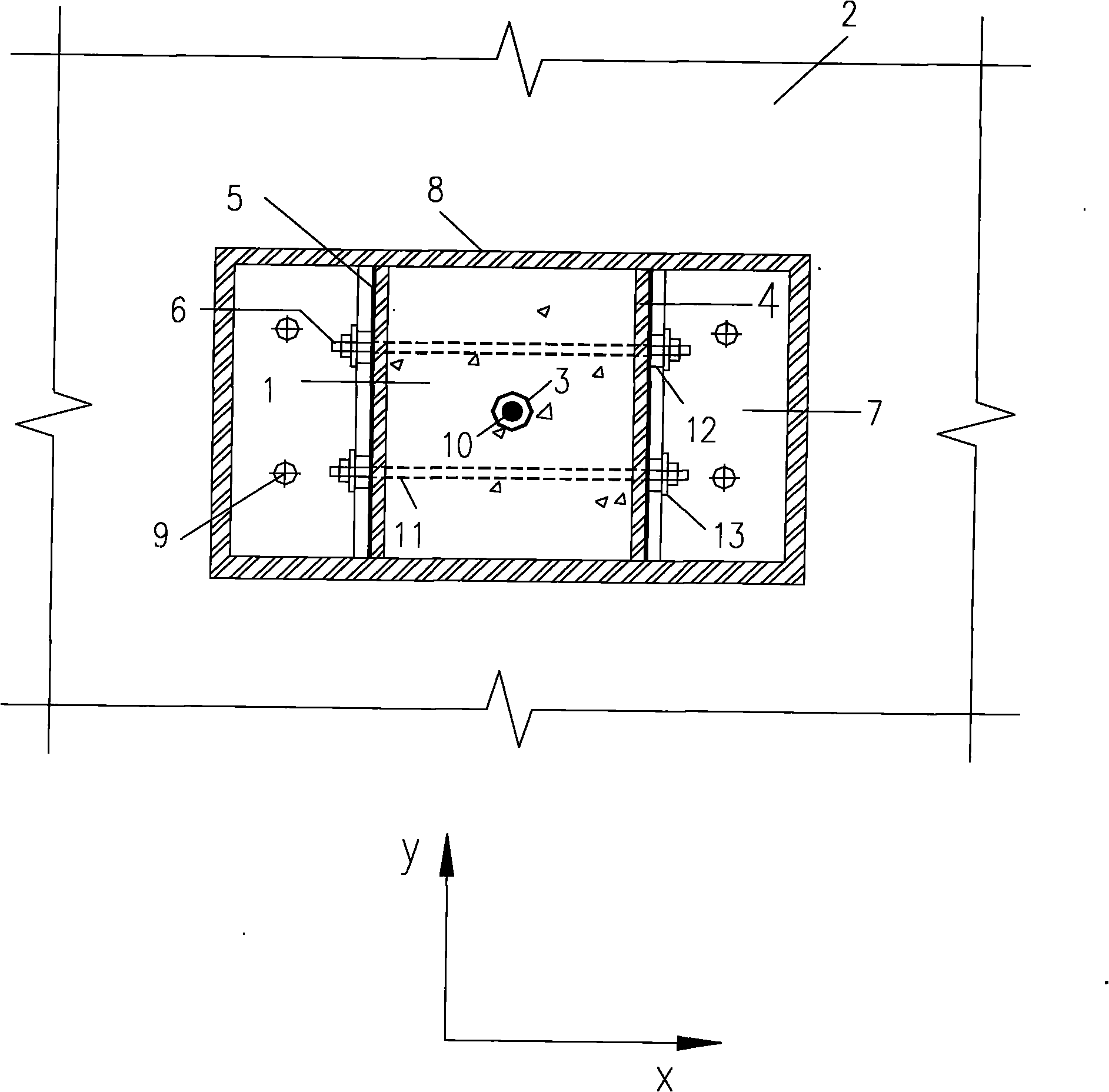 Friction energy consumption type node connection device for self-centering pier column structure