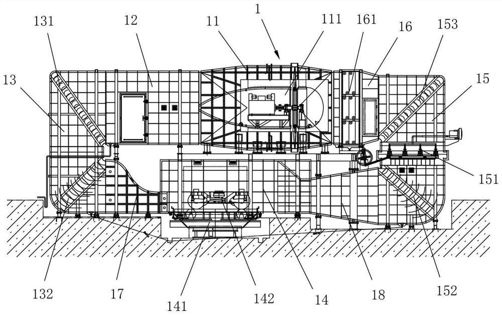 Rail train bogie snow accumulation and icing wind tunnel test system and test method