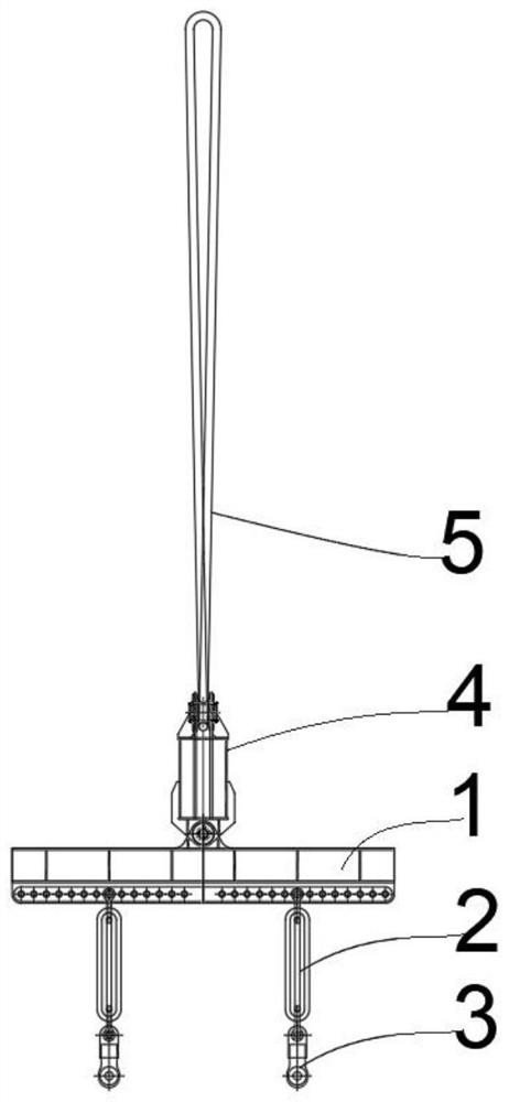 Distribution beam device for hoisting wide-body ultra-long asymmetric beam section component