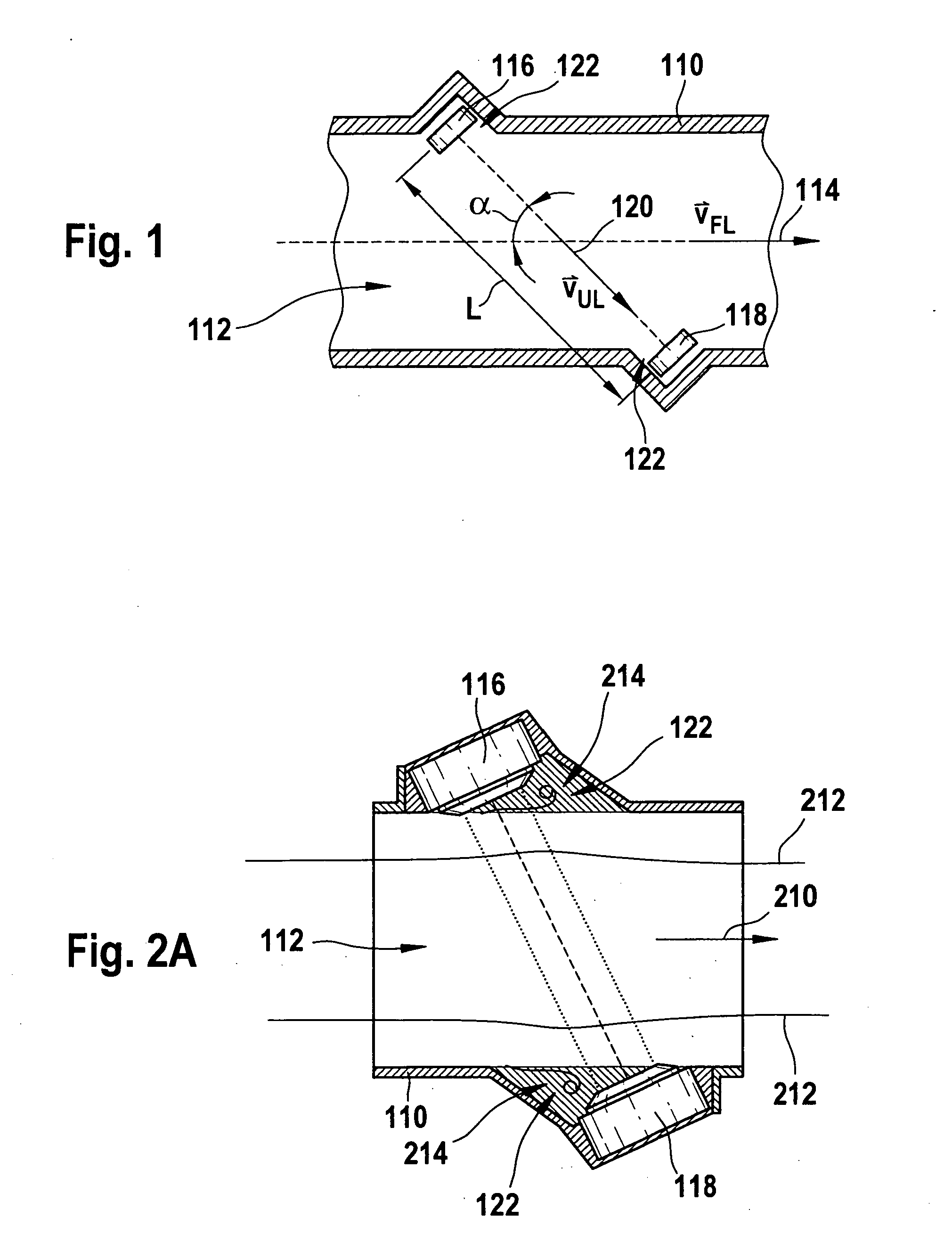 Ultrasonic flow meter including guide elements