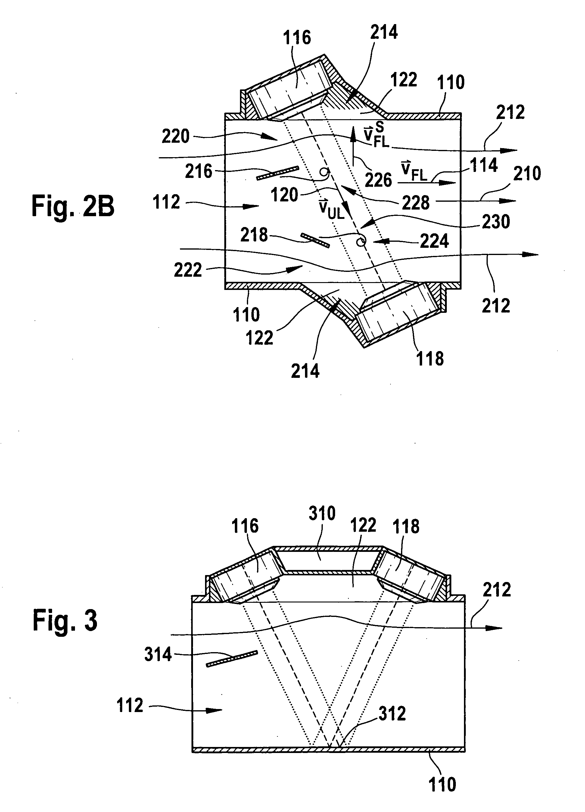 Ultrasonic flow meter including guide elements