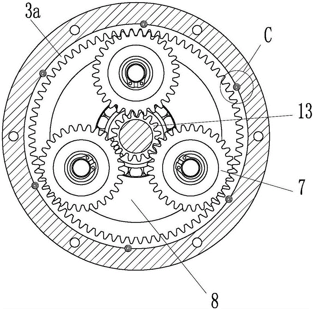 Planetary gear deceleration integrated motor