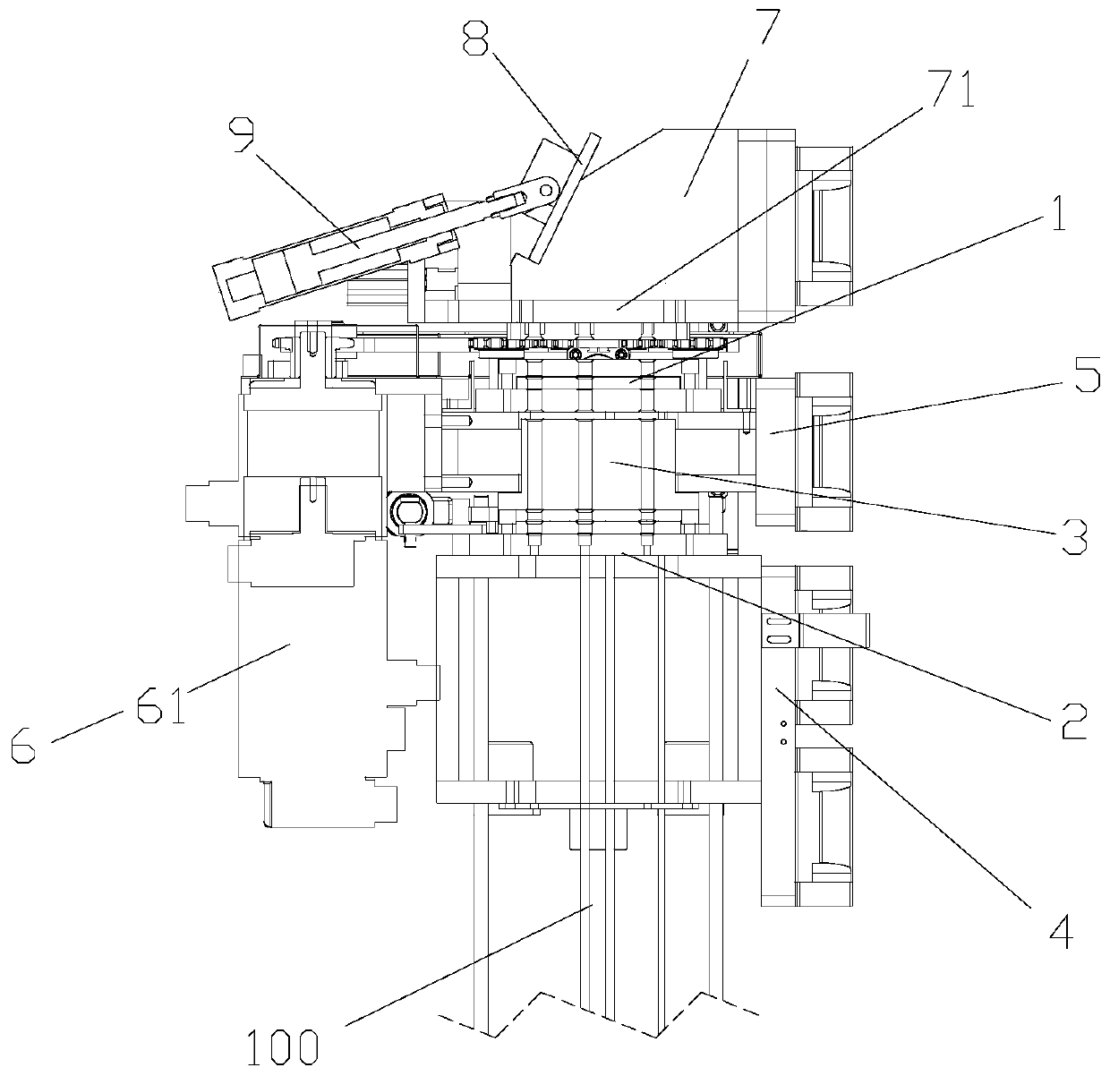 Hanging expansion rod structure and pipe expansion machine with same