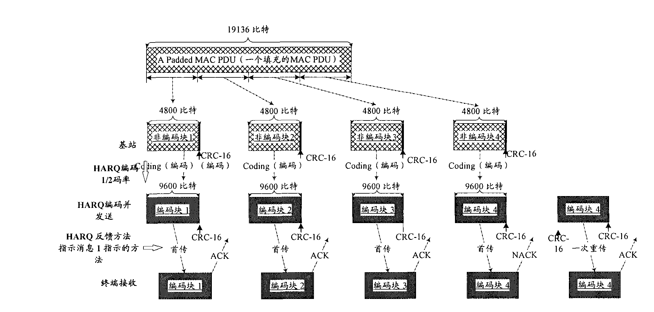 Method for feeding back HARQ