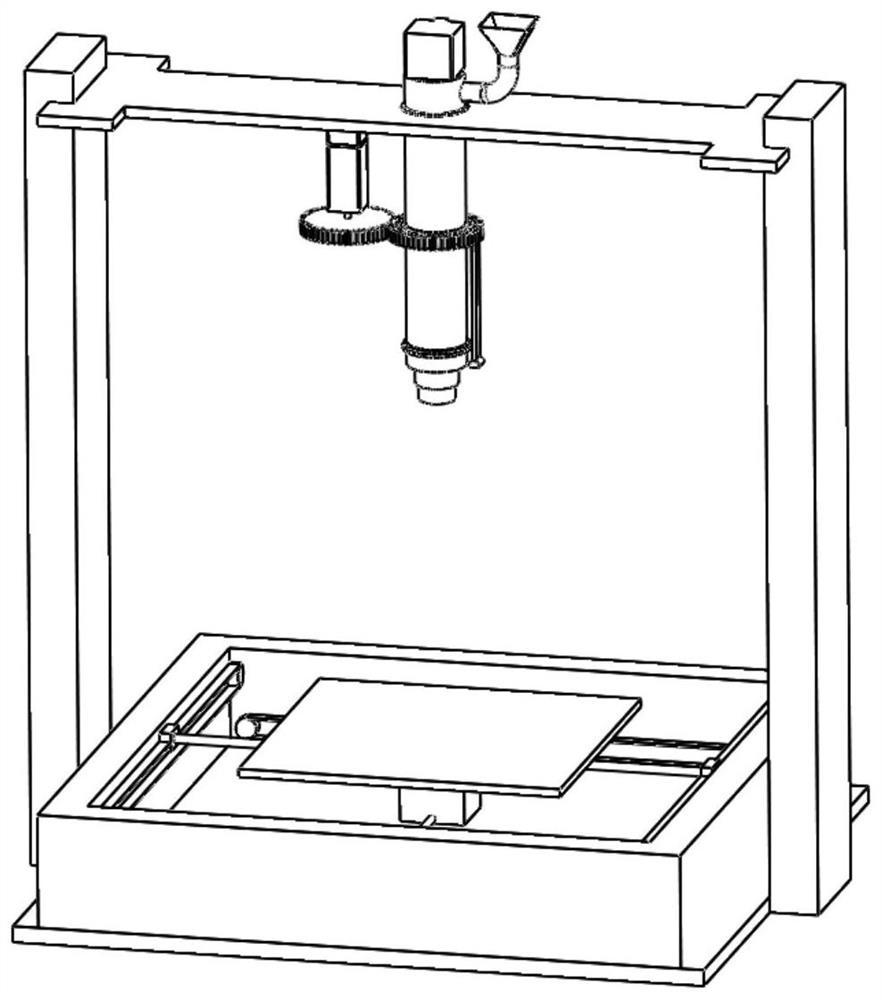 Large 3D printing device based on granule screw extruder and working method of large 3D printing device