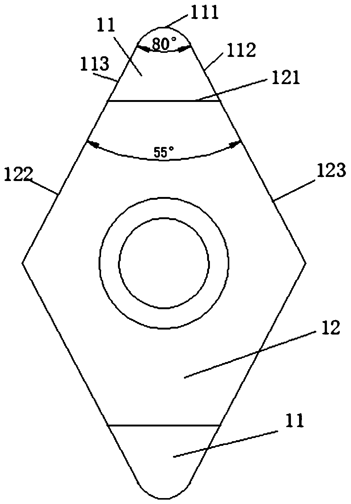 Novel PCBN cutter capable of being repeatedly ground and used