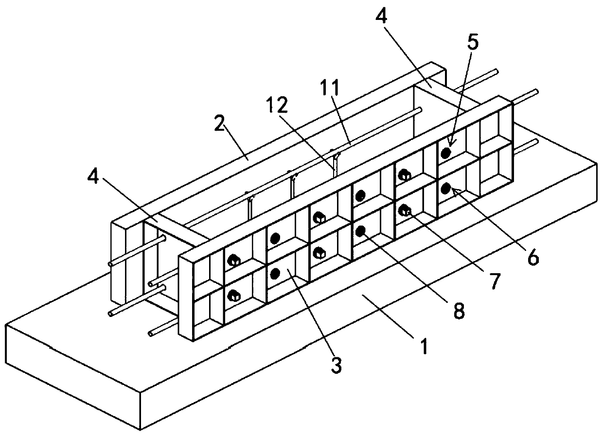 High-quality precast beam production method of embedded steel plate for precise positioning curtain wall installation