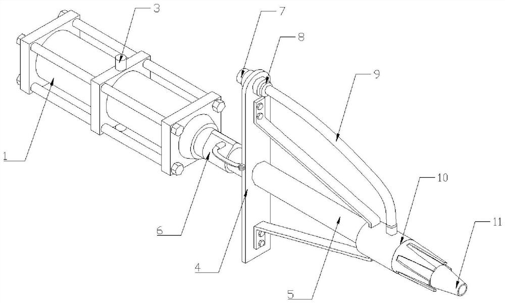 Crust breaking device of electrolytic aluminum tank