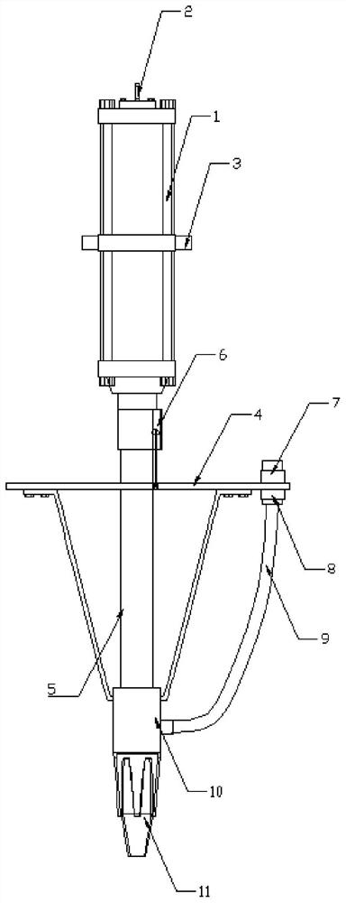 Crust breaking device of electrolytic aluminum tank