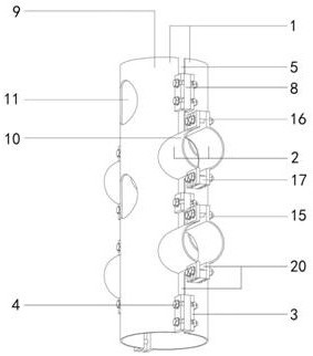 A construction method of raw bamboo frame steel pipe joints adapting to the change of raw bamboo diameter