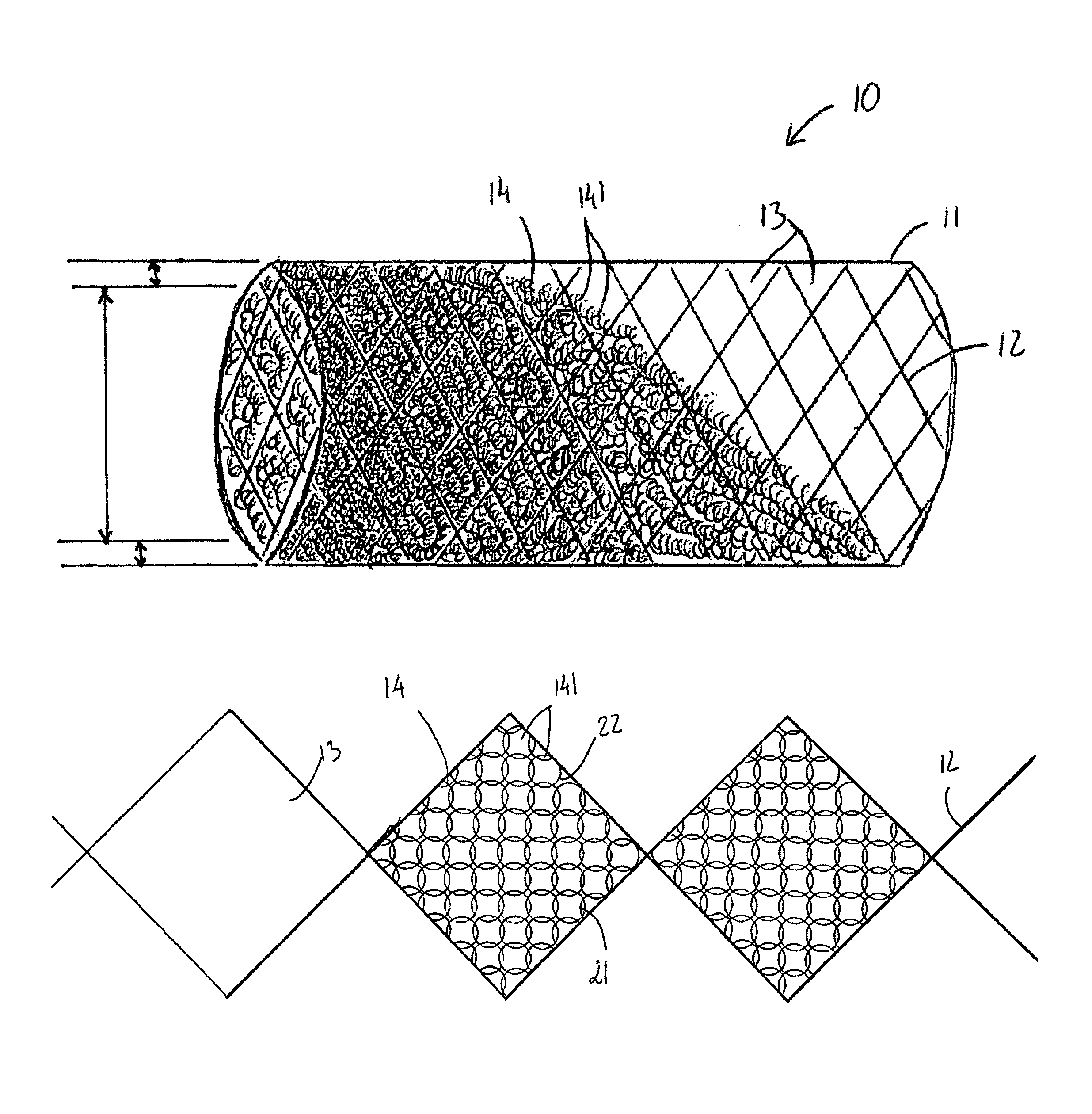 Intravascular device with netting system