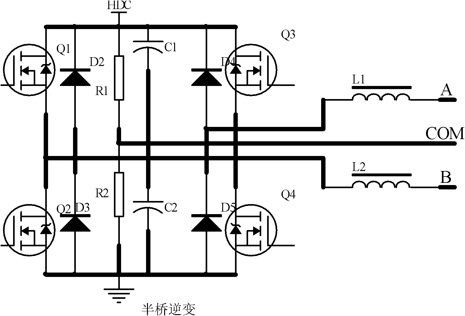 Ultrasonic power driving power supply with novel topological structure