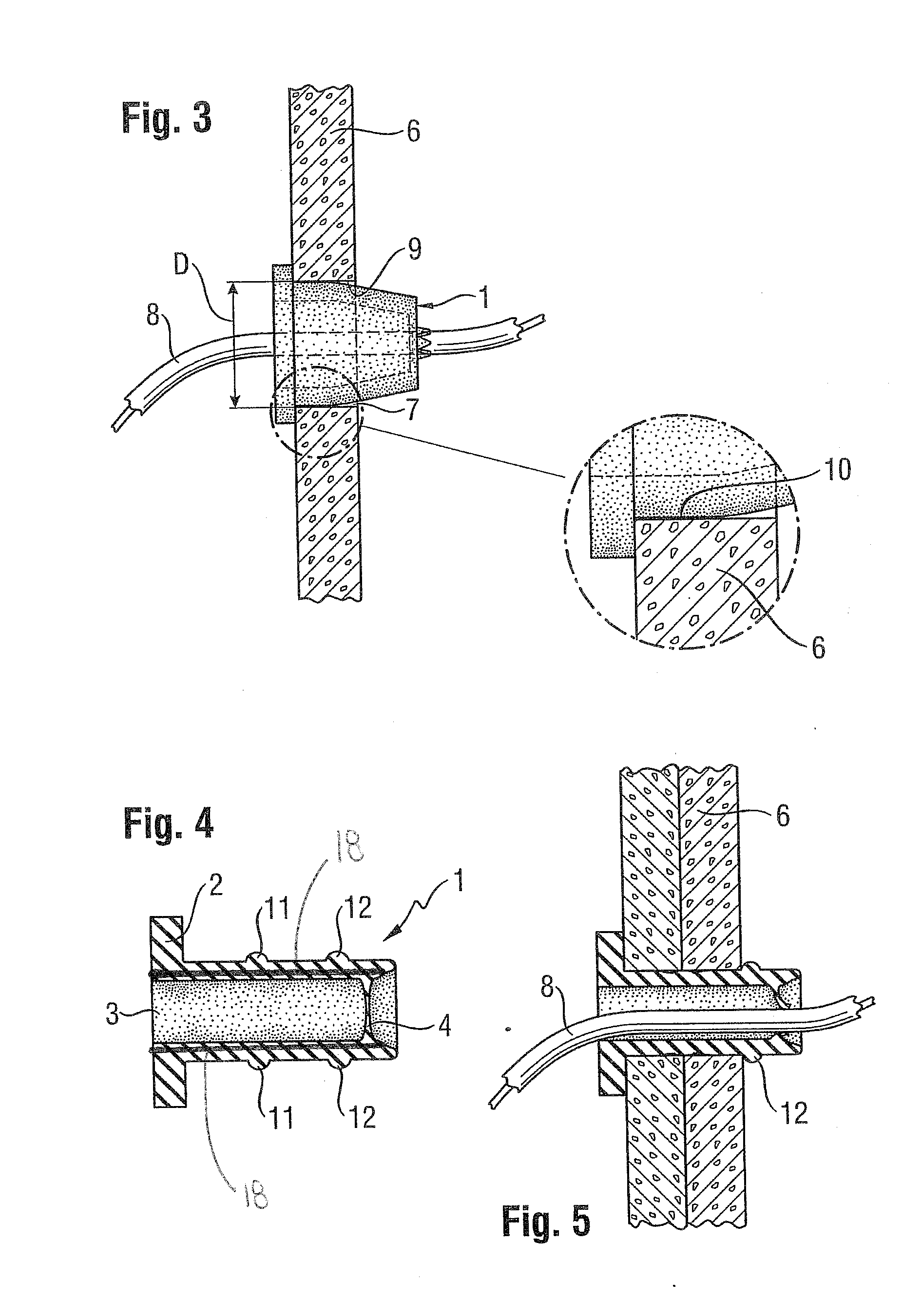 Line Element Lead-Through with Support Structure