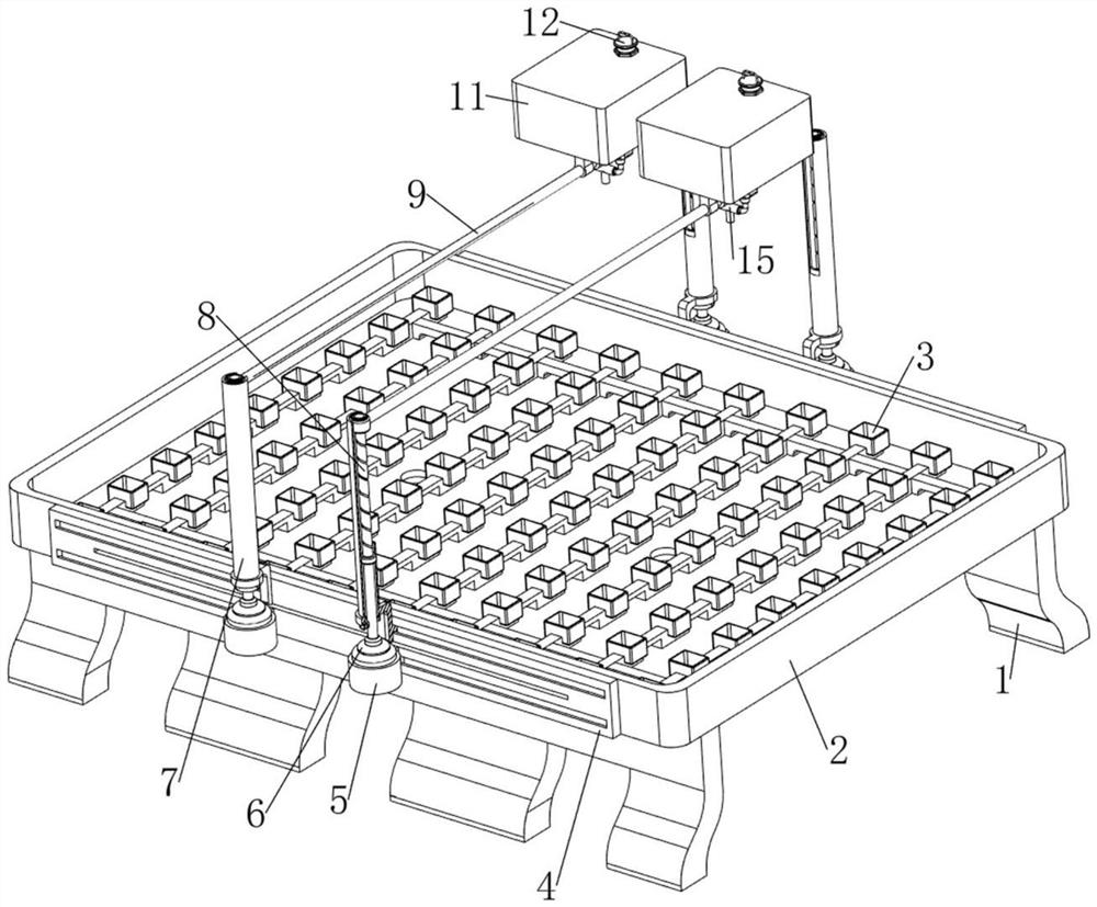 Uniform irrigation device for taxus chinensis stem slotting bed