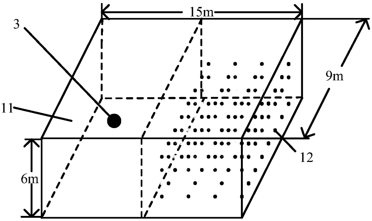 Measuring method for average sound absorption coefficient of reverberation pool wall surface