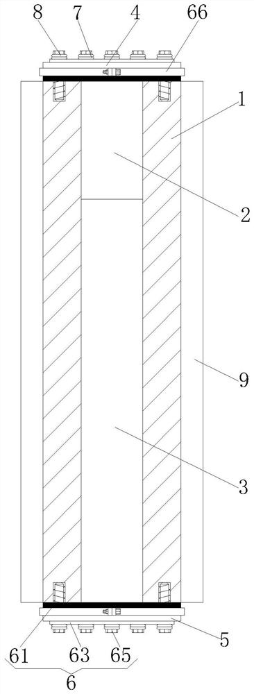 Tubular pile with good sealing effect and core filling method