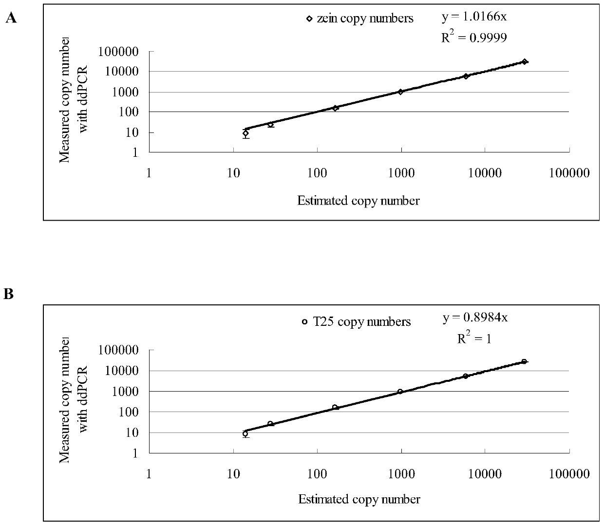 A kit and detection method for accurate and quantitative detection of transgenic maize line t25