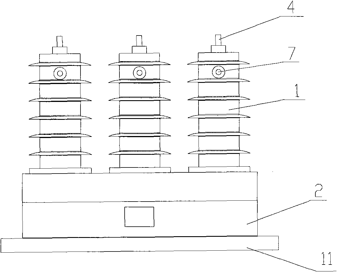 Minitype high-voltage electric energy meter directly arranged in 10KV power supply circuit