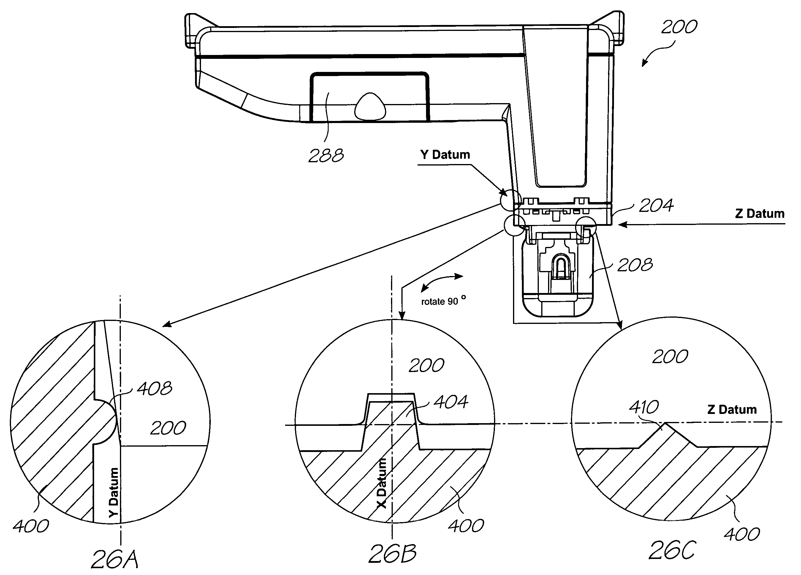 Printer having self-reference mounted printhead