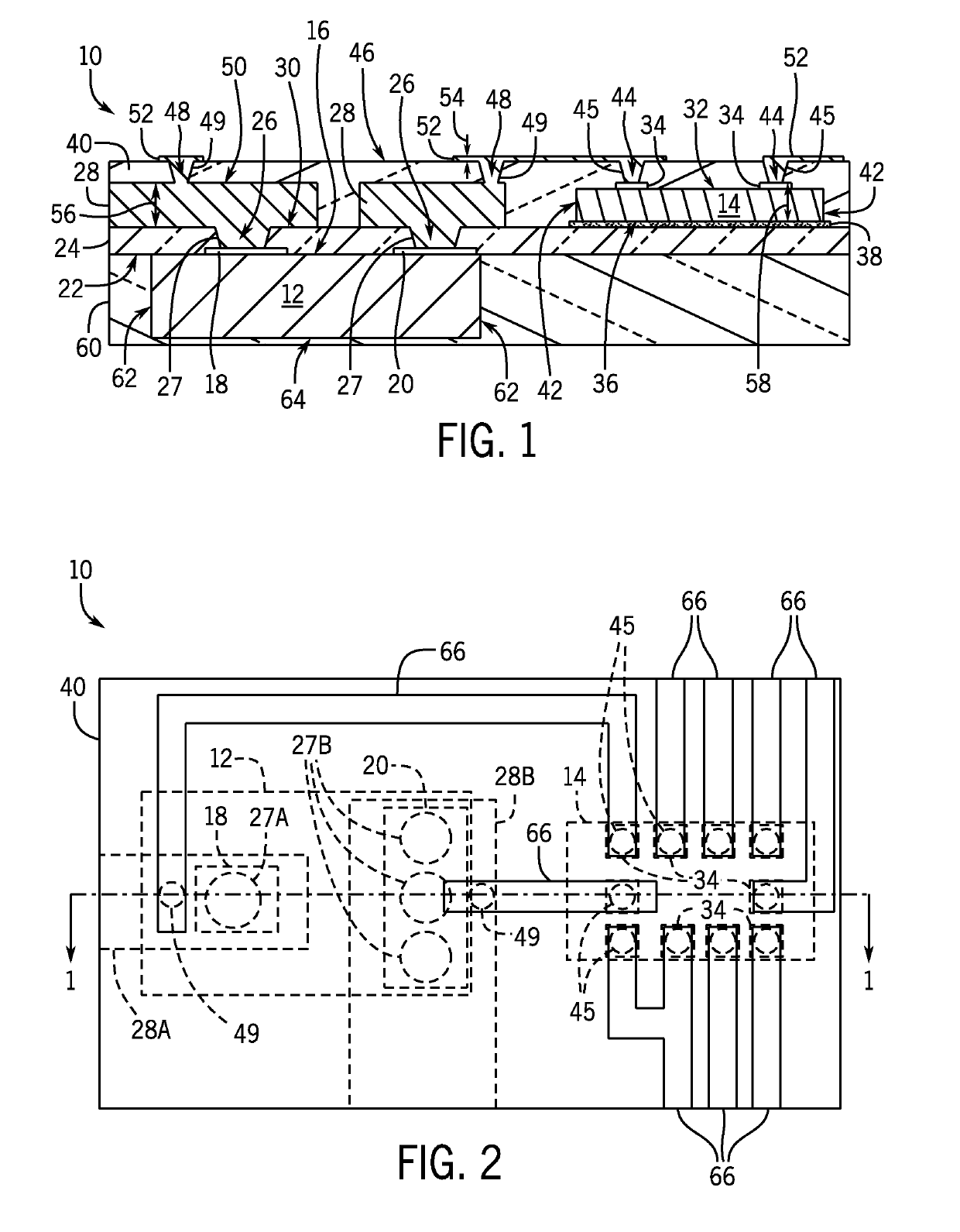 Embedded electronics package with multi-thickness interconnect structure and method of making same