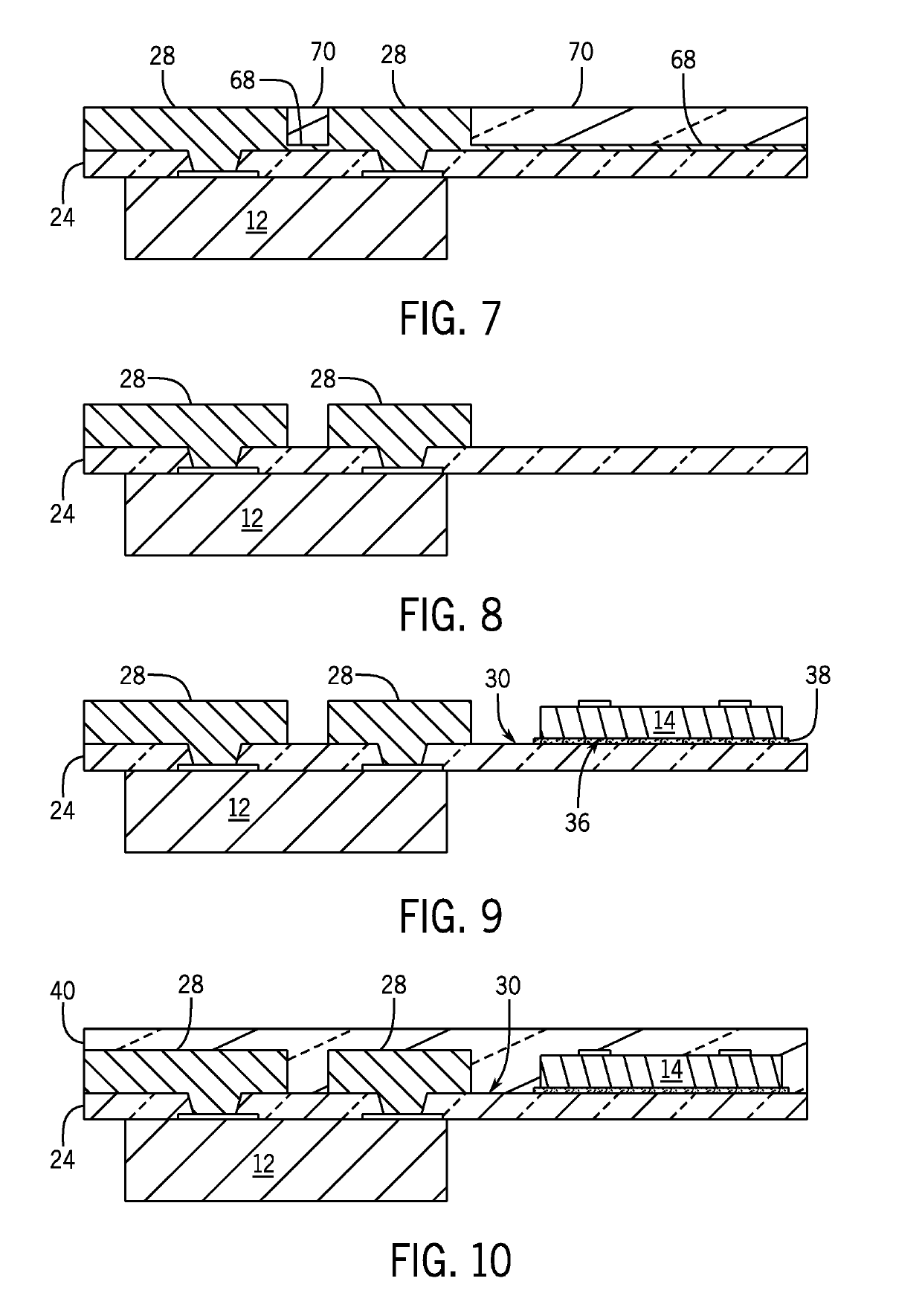 Embedded electronics package with multi-thickness interconnect structure and method of making same