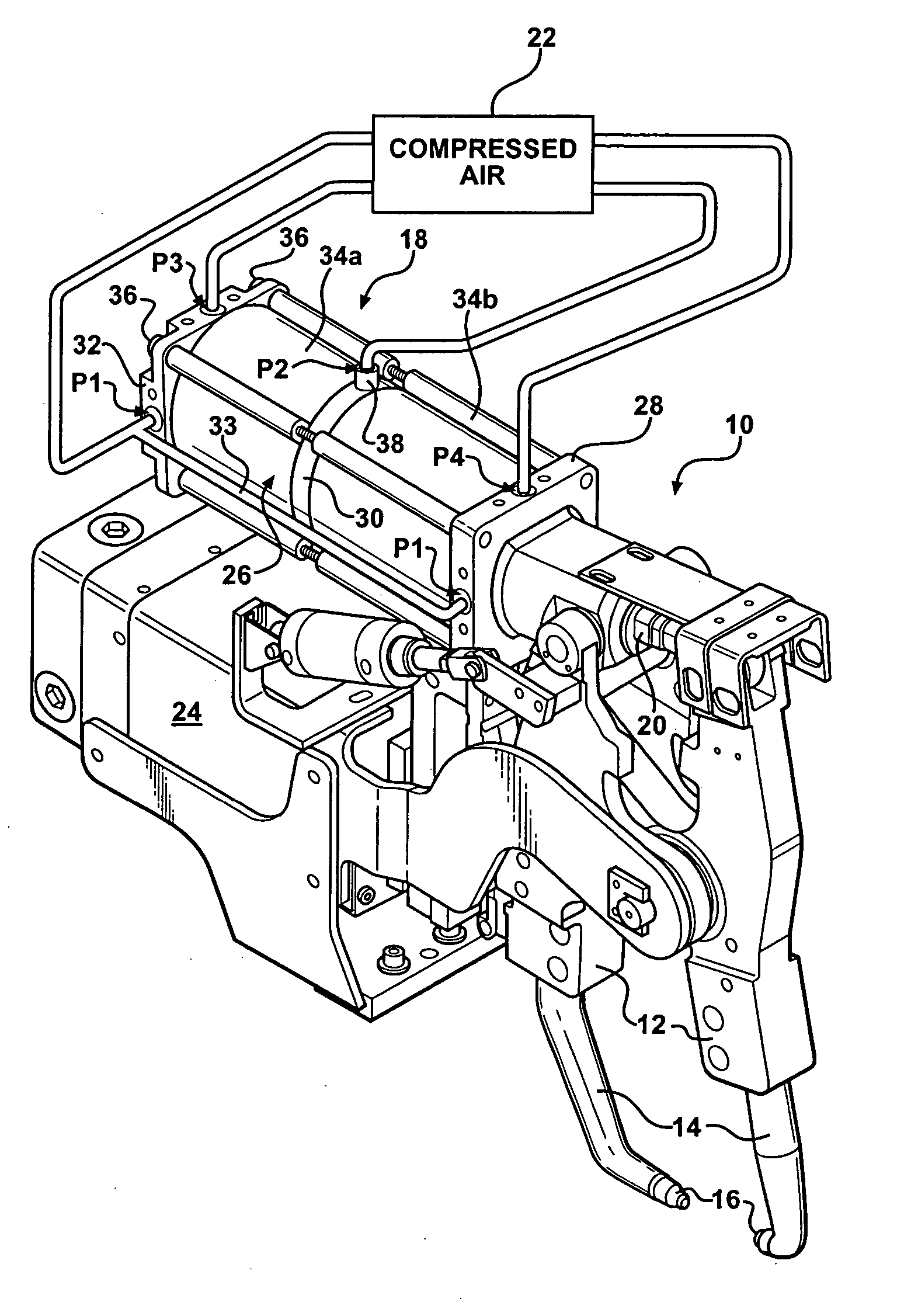 Low impact spot welding cylinder using single piston