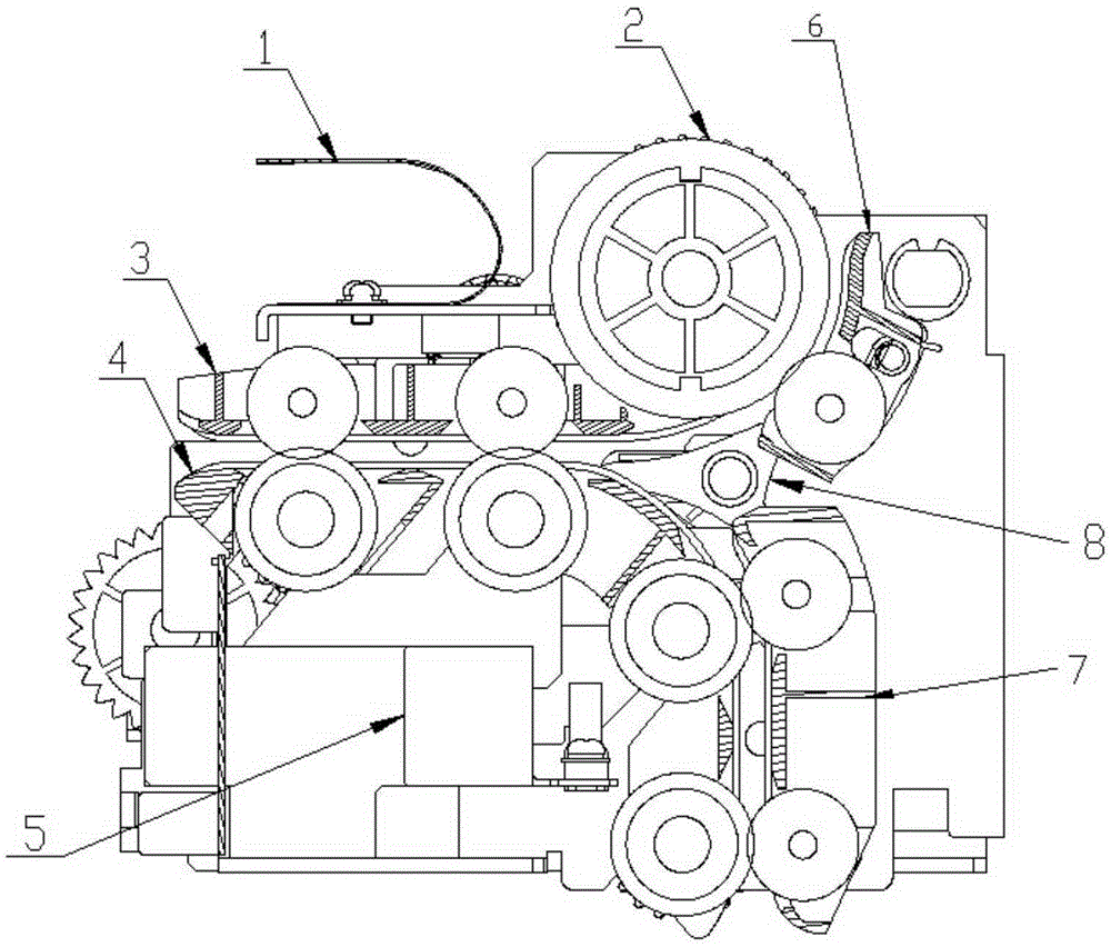 Reversible transmission device of paper currency