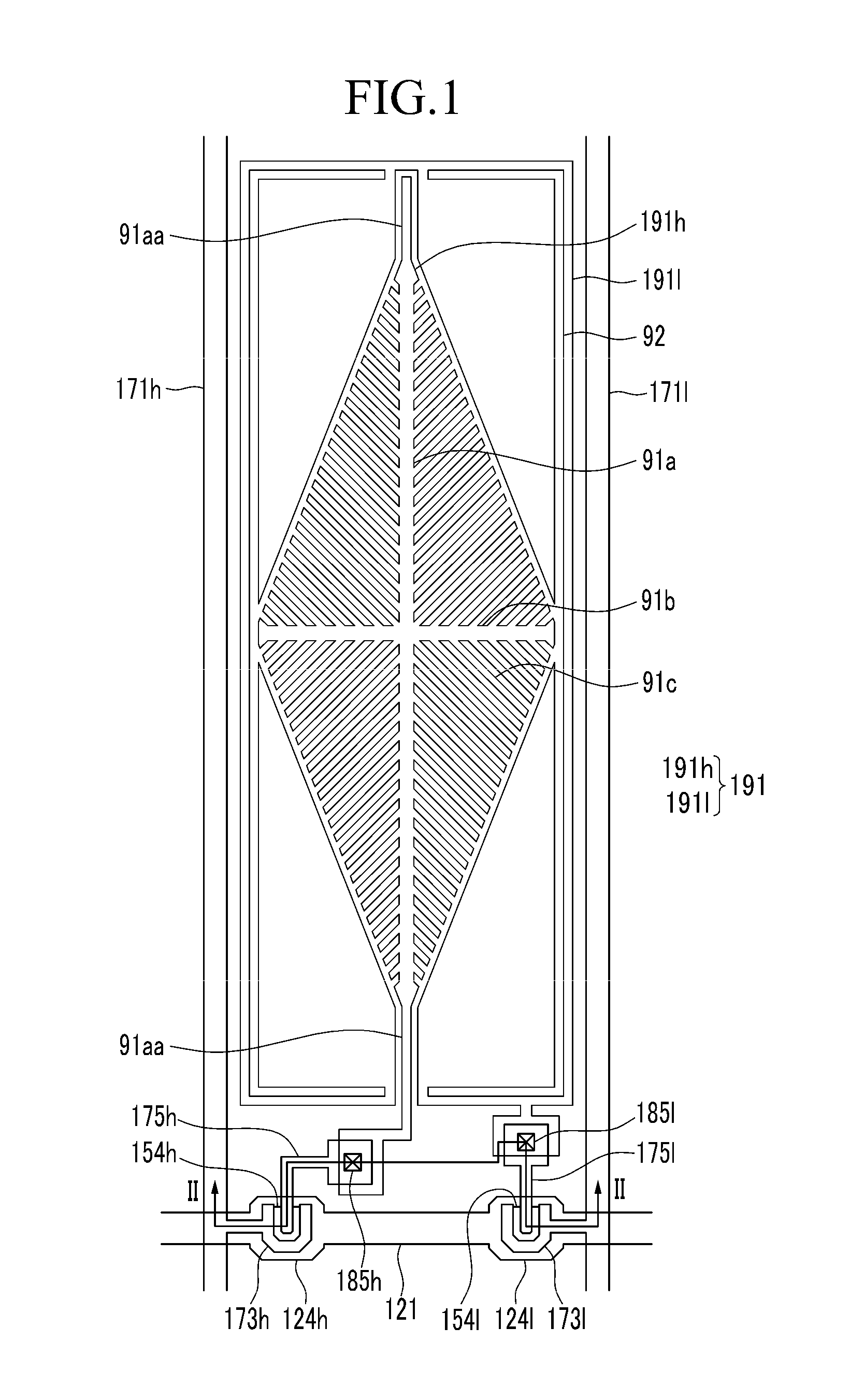 Liquid crystal display having particular pixel structure