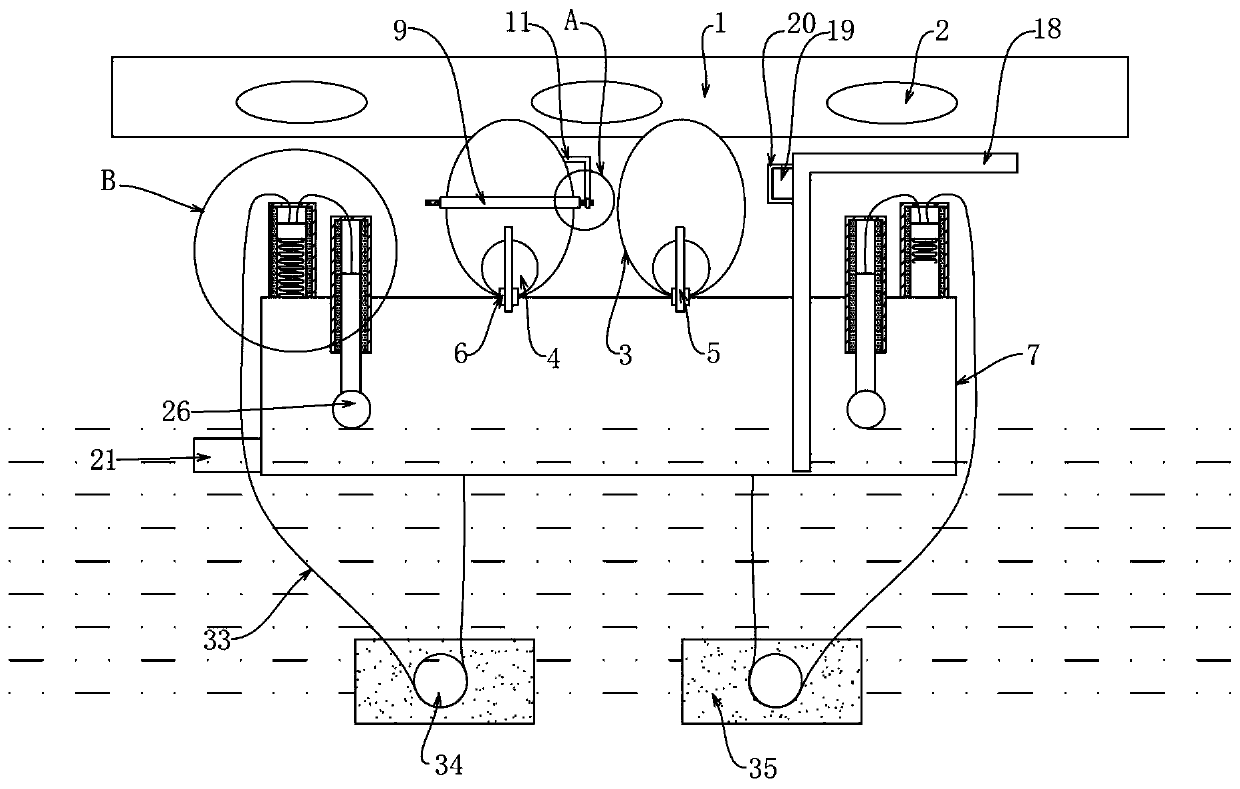 Overwater floating body anchoring system adapting to large wind power