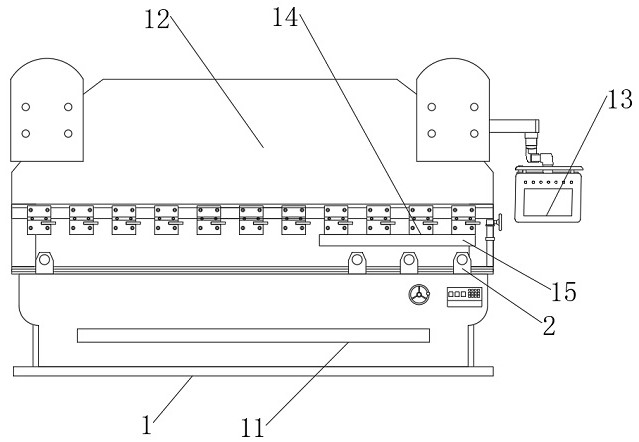 Bending machine device for part bending and provided with feed depth adjusting mechanism