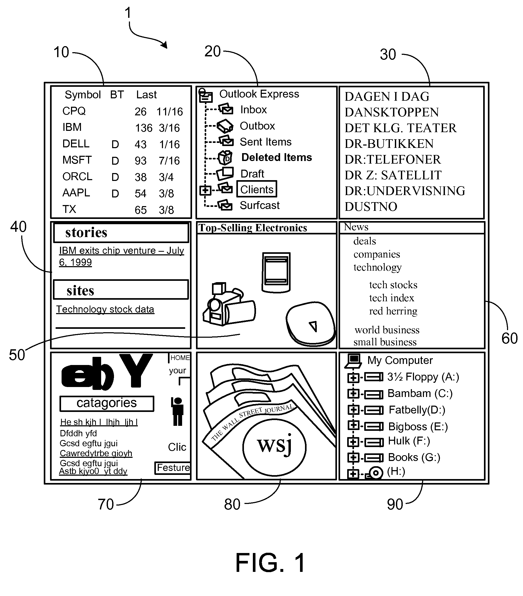 System and method for simultaneous display of multiple information sources