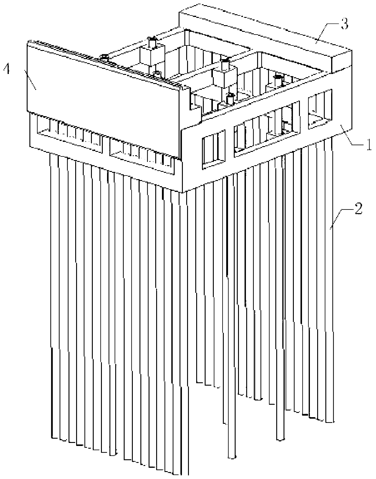 Wall pile frame structure