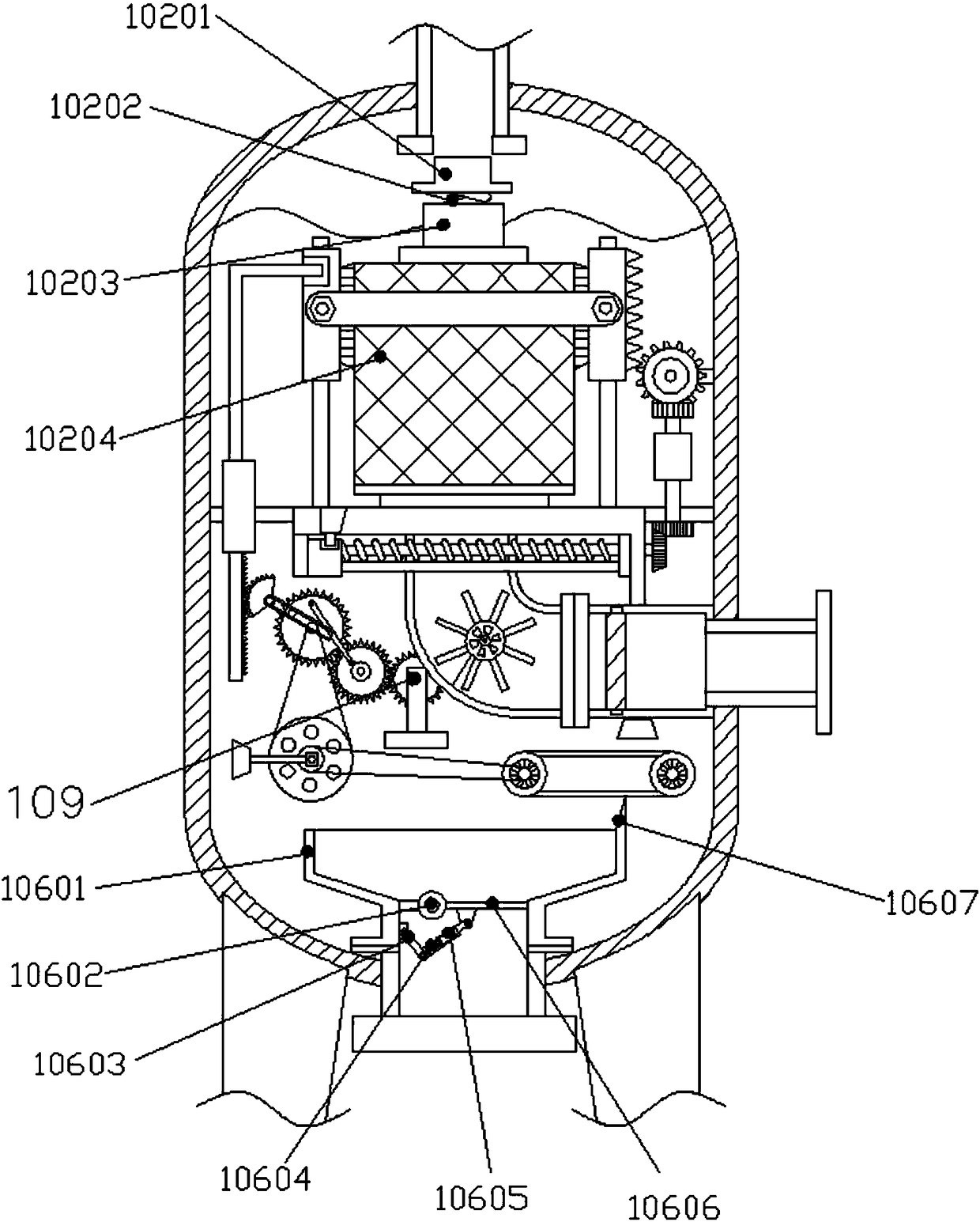 Automatic filter core cleaning device for petroleum exploitation