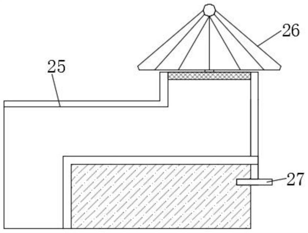 Building ventilation shaft structure with rainproof function